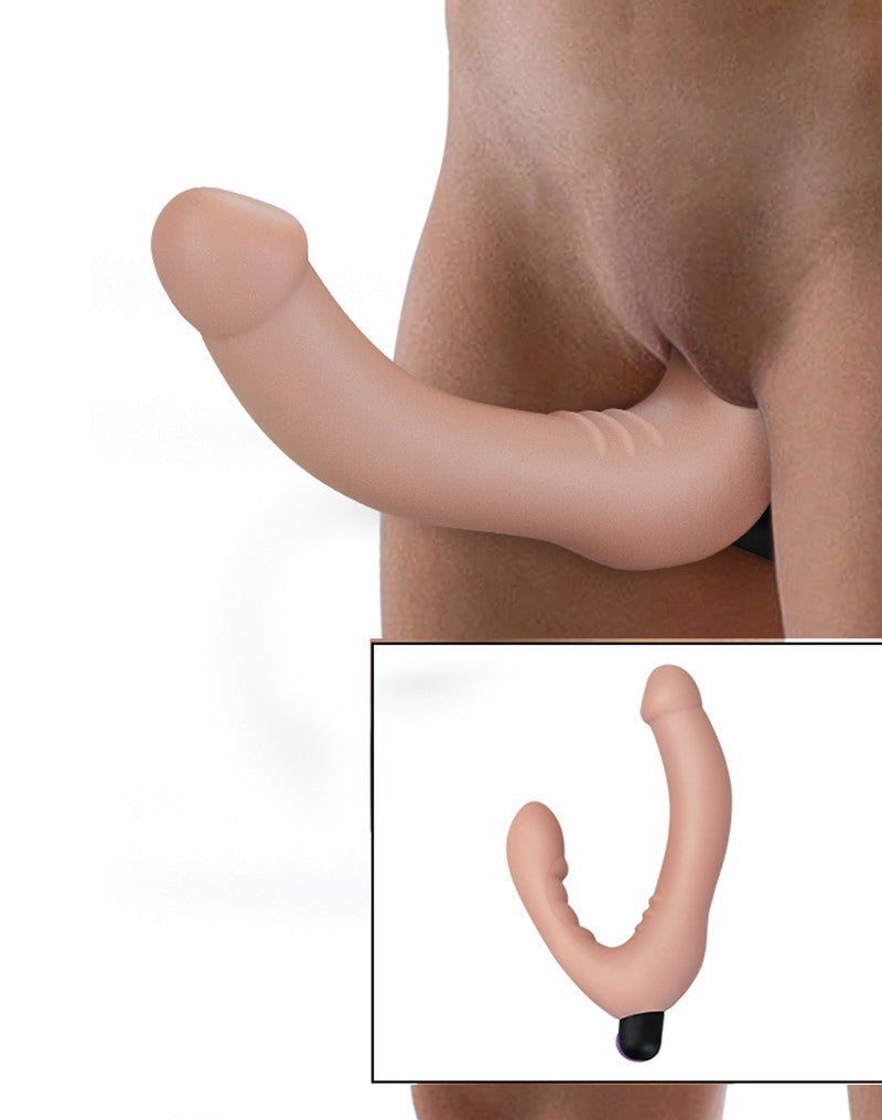 Love Toy - IJoy - Vibrating Double Dildo With Remote Control - Nude - UABDSM