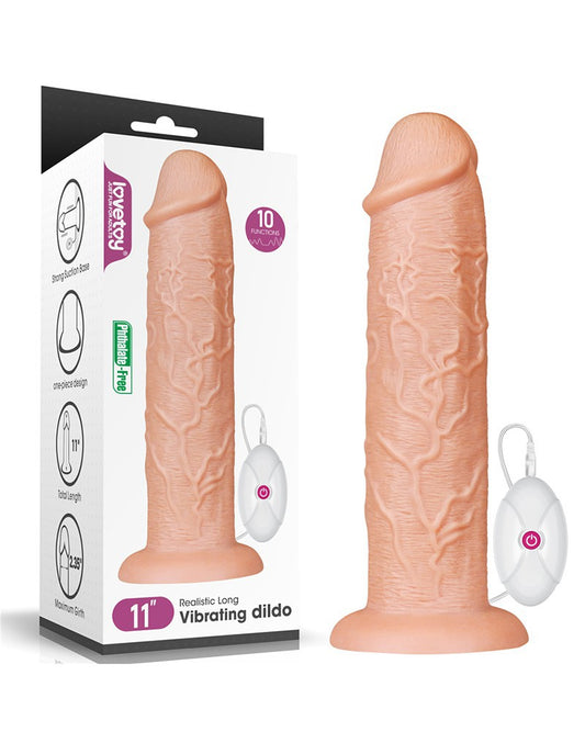 Love Toy - Realistic Long Vibrating Dildo 28 Cm - Nude Love Toy - Realistic Long Vibrating Dildo 28 Cm - Nude - UABDSM