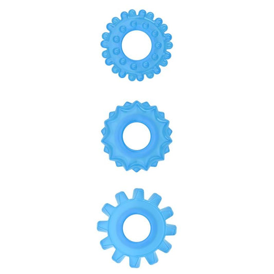 Lumino Play Set 3 Penis Ring Blue Light Lumino Play Set 3 Penis Ring Blue Light - UABDSM
