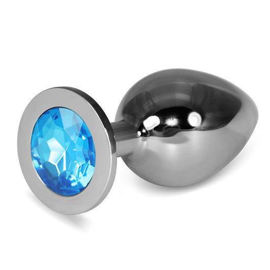 Metal Butt Plug RoseBud Classic with Blue Jewel Size L Metal Butt Plug RoseBud Classic with Blue Jewel Size L - UABDSM
