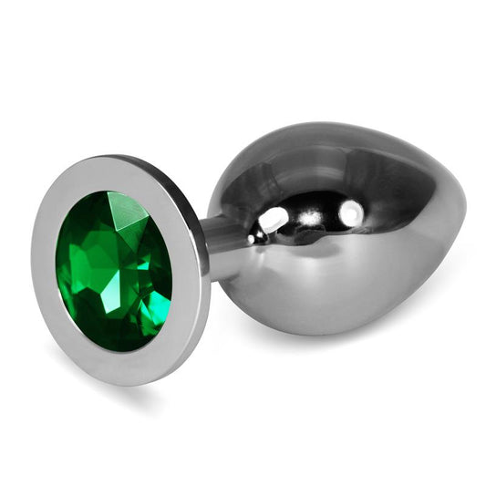 Metal Butt Plug RoseBud Classic with Green Jewel Size L Metal Butt Plug RoseBud Classic with Green Jewel Size L - UABDSM