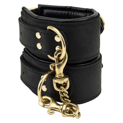 Bound Noir Nubuck Leather Slim Wrist Cuffs - UABDSM