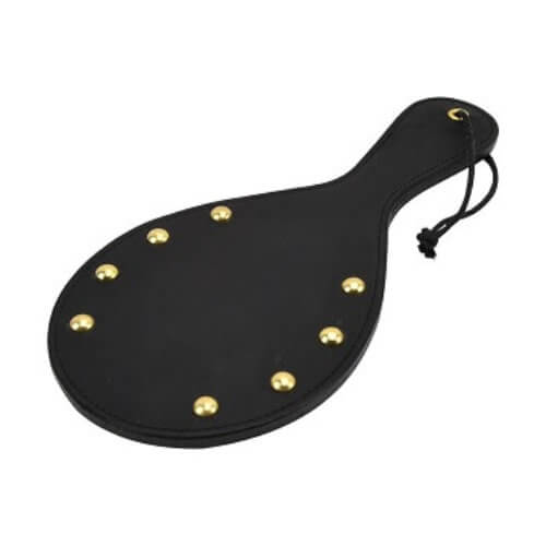 Bound Noir Nubuck Leather Paddle with Brass Stud Detail Bound Noir Nubuck Leather Paddle with Brass Stud Detail - UABDSM