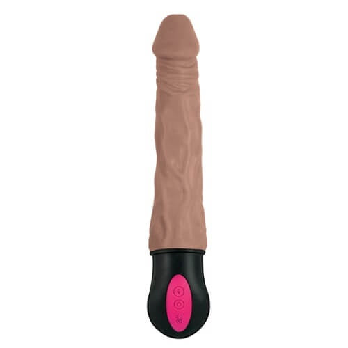 Realistic Warming 7 inch Vibrating Dildo Brown - UABDSM