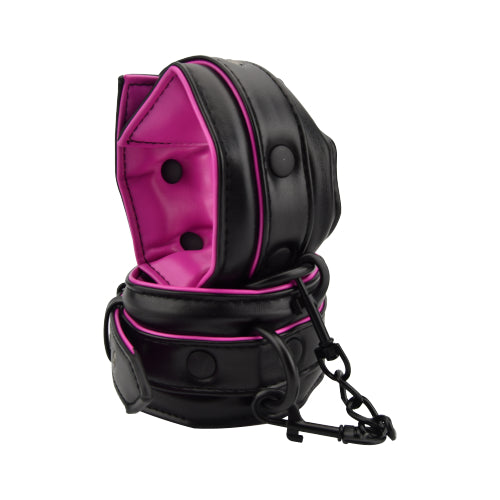 Bound to Please Pink & Black Wrist Cuffs - UABDSM