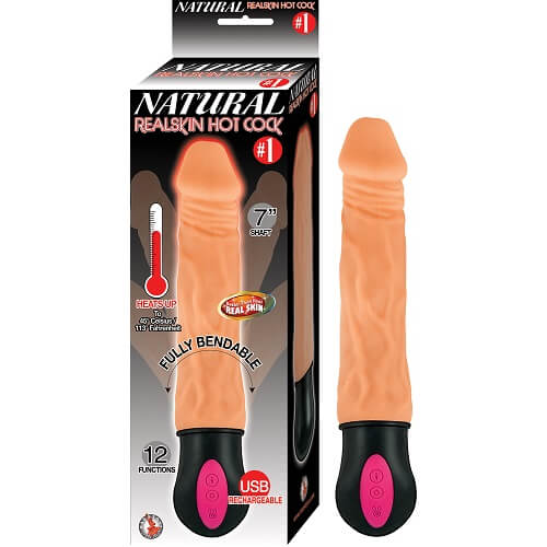 Realistic Warming 7 inch Vibrating Dildo Flesh - UABDSM