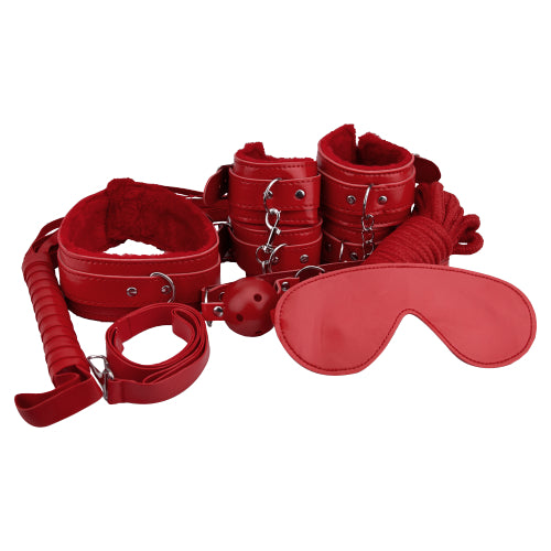 Loving Joy Beginners Bondage Kit Red (8 Piece) Loving Joy Beginners Bondage Kit Red (8 Piece) - UABDSM