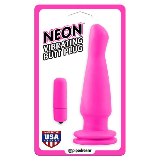Neon Vibrating Butt Plug Pink Neon Vibrating Butt Plug Pink - UABDSM