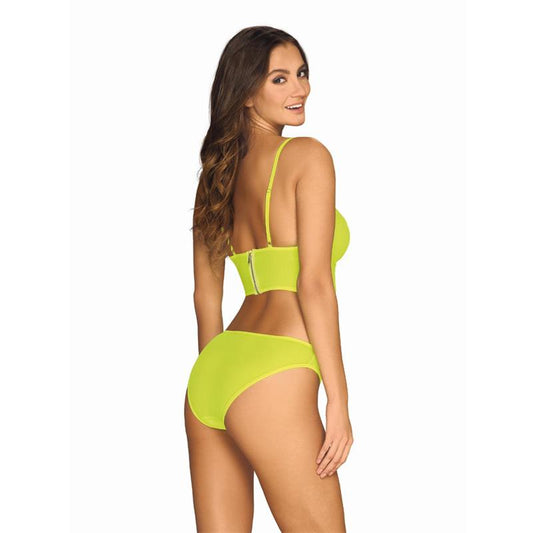 Neonia 2 Piece Bra Set with Zipper Neon Yellow - UABDSM