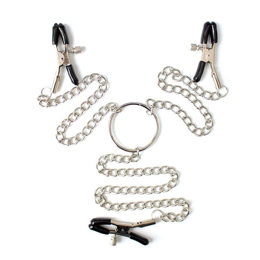 Nipple Clamps and Clit Clamps with Chain Metal Nipple Clamps and Clit Clamps with Chain Metal - UABDSM