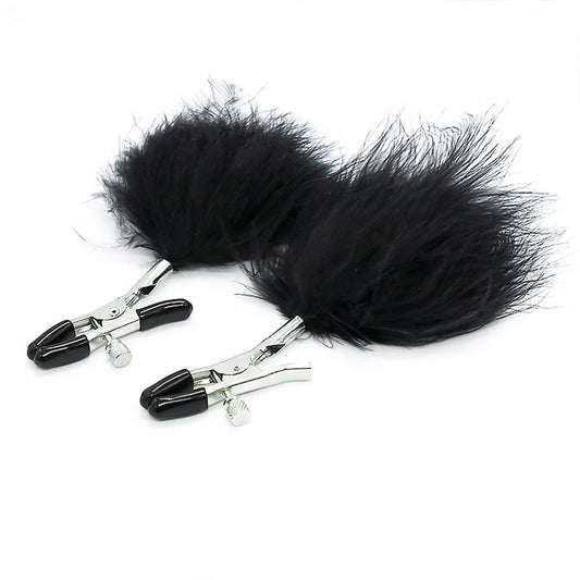 Nipple Clamps with Black Feather Nipple Clamps with Black Feather - UABDSM