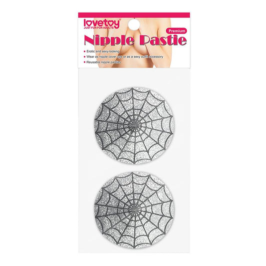 Nipple Covers Reusable Spider Pattern Silver - UABDSM