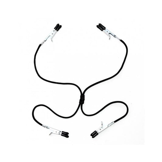 Nipple to Labia Clamps Black Elastic Nipple to Labia Clamps Black Elastic - UABDSM