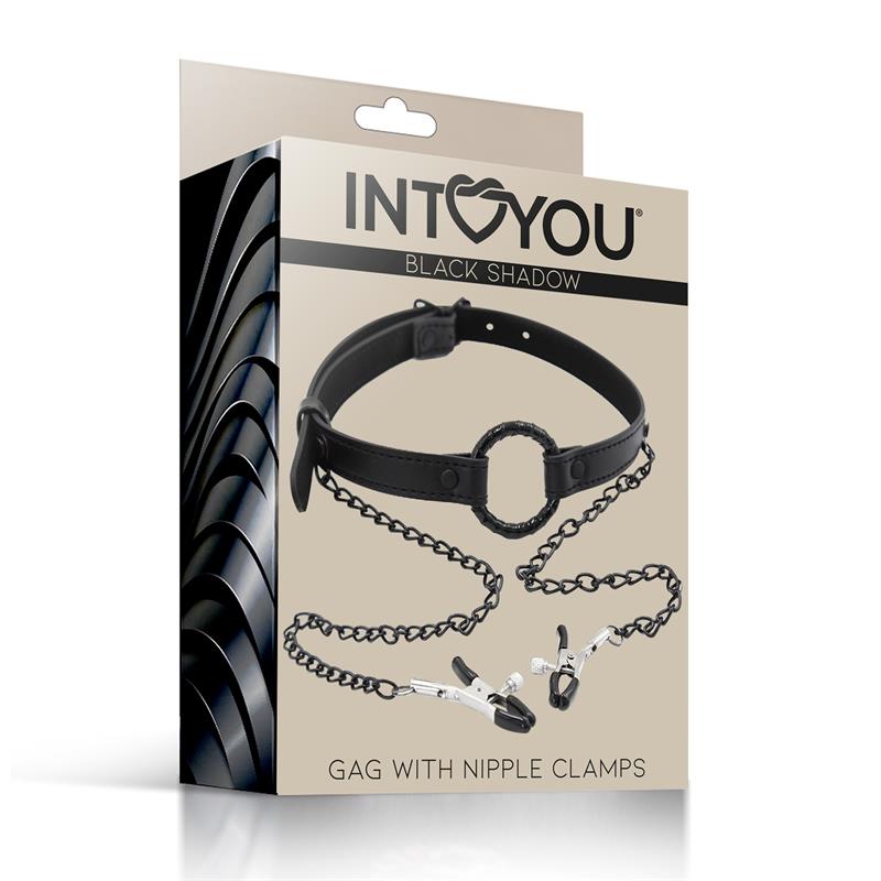 O Ring Gag and Nipple Clamps Vegan Leather - UABDSM