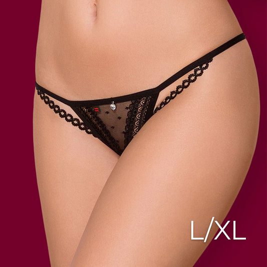 Obsessive - 876-THC-1 crotchless thong L/XL - Black Obsessive - 876-THC-1 crotchless thong L/XL - Black - UABDSM