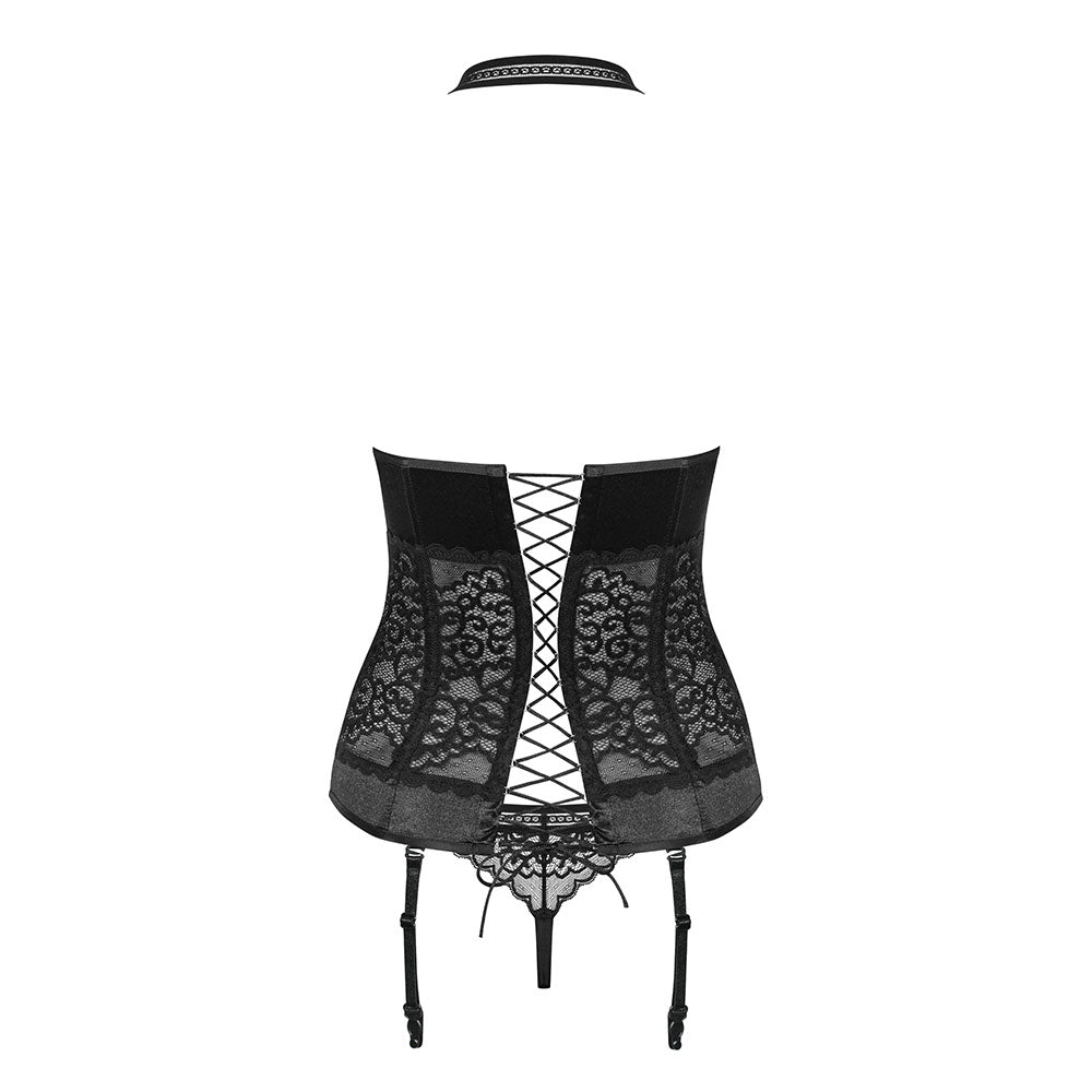 Obsessive - Ailay corset & thong - S/M - Black - UABDSM