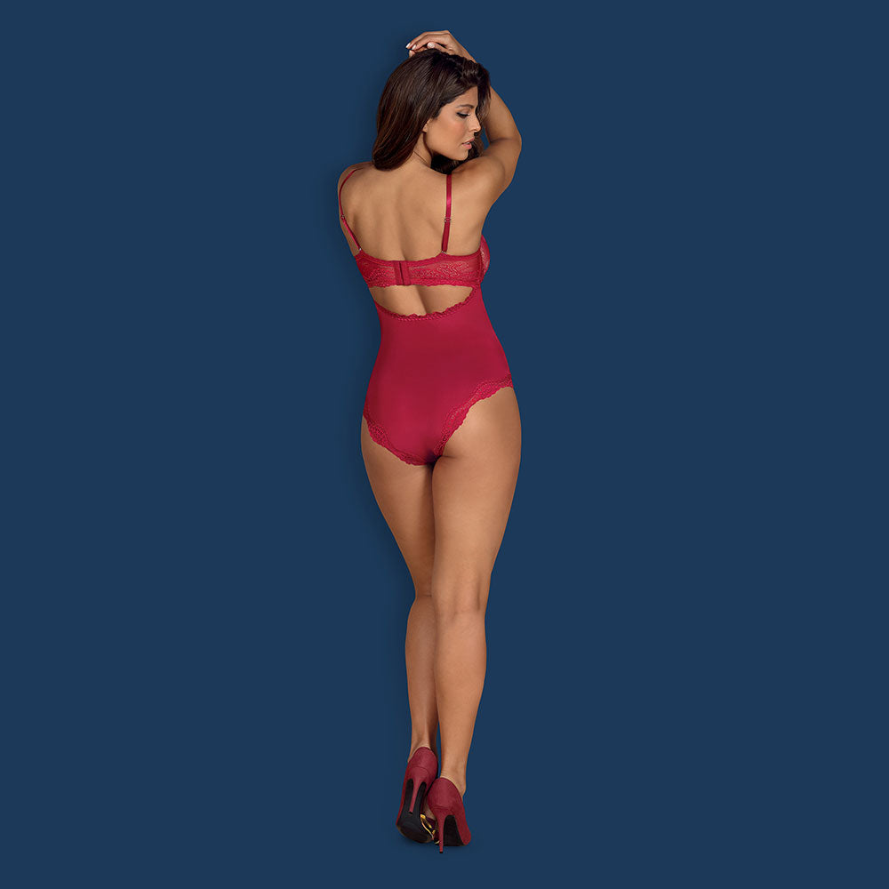 Obsessive - Rosalyne teddy L/XL - Red - UABDSM