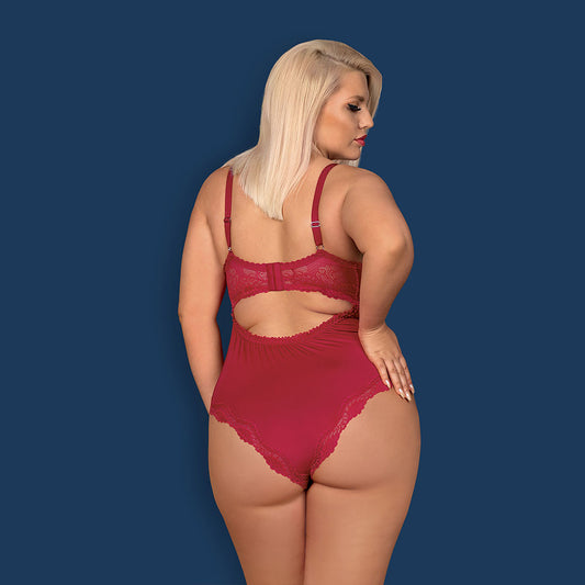 Obsessive - Rosalyne teddy XXL - Red - UABDSM