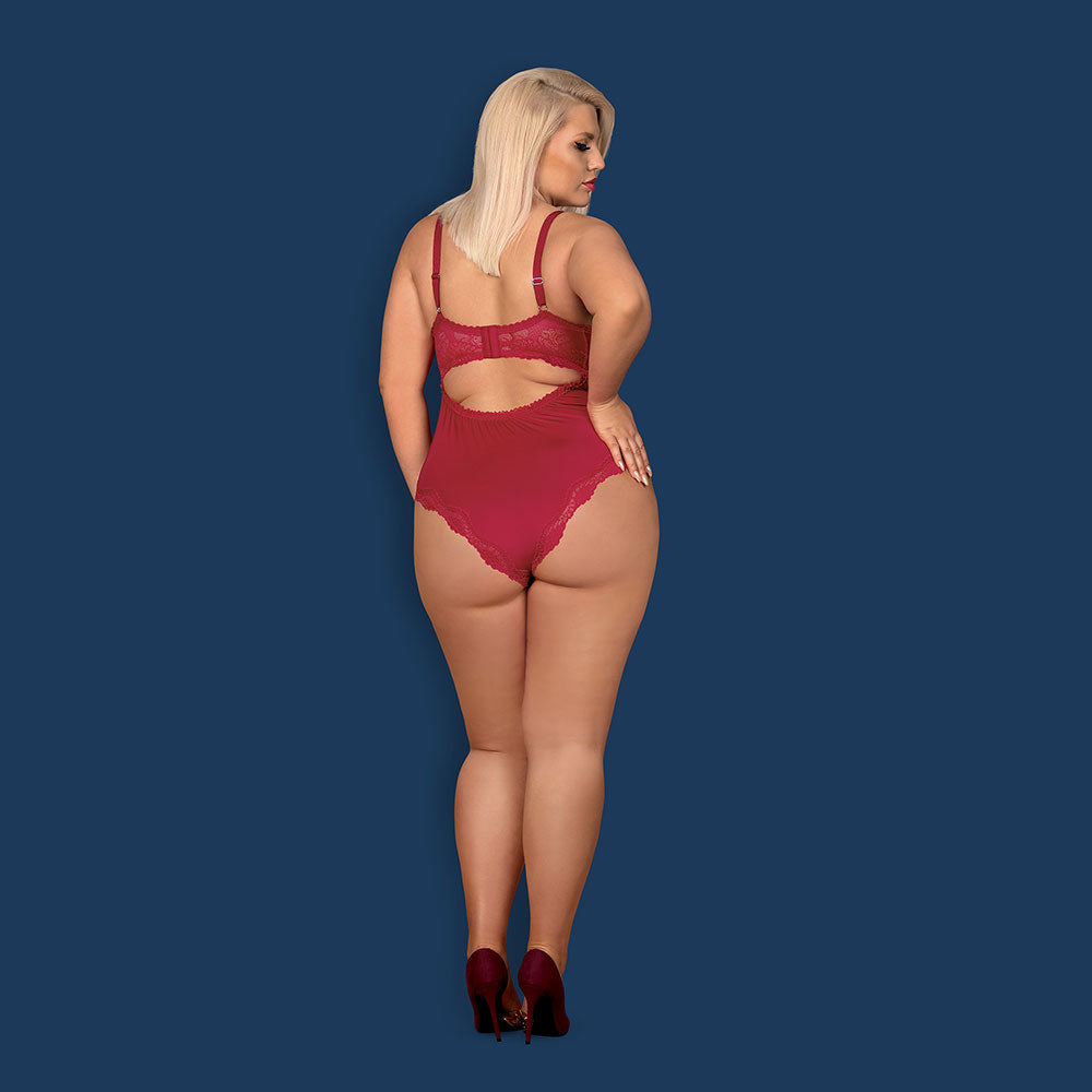 Obsessive - Rosalyne teddy XXL - Red - UABDSM