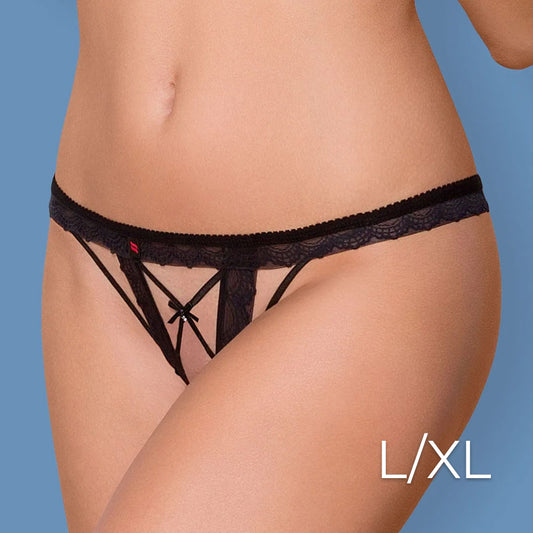Obsessive - 865-THC-1 Crotchless Thong L/XL - Black Obsessive - 865-THC-1 Crotchless Thong L/XL - Black - UABDSM