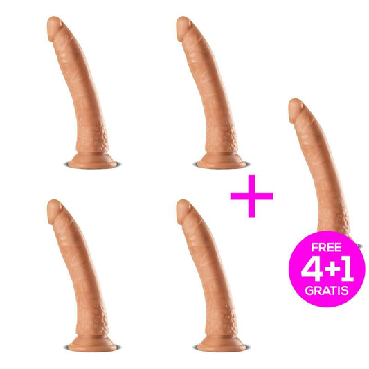 Pack 4+1 Cage Realistic Dildo Flesh 865 - 22 cm Pack 4+1 Cage Realistic Dildo Flesh 865 - 22 cm - UABDSM