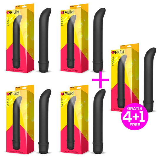 Pack 4+1 Faase Multi-Speed Vibrator G-Spot 18 cm Black Pack 4+1 Faase Multi-Speed Vibrator G-Spot 18 cm Black - UABDSM