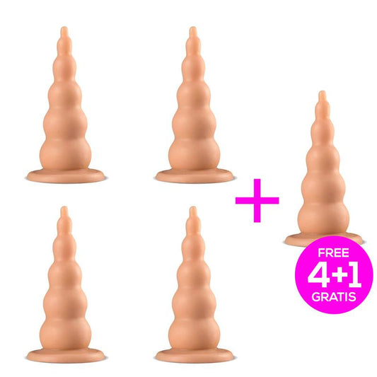 Pack 4+1 Kai Adaptable Butt Plug Flesh 94 - 24 cm Pack 4+1 Kai Adaptable Butt Plug Flesh 94 - 24 cm - UABDSM