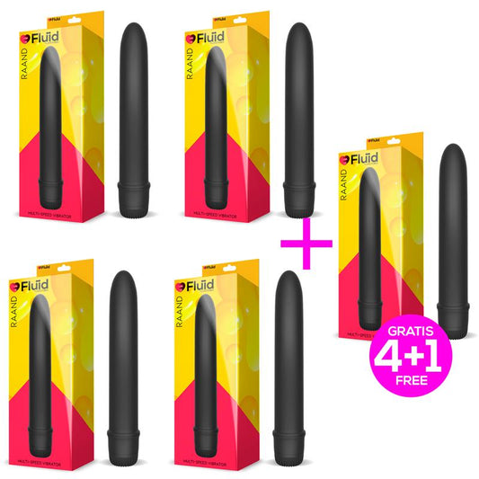 Pack 4+1 Raand Multi-Speed Vibrator 18 cm Black Pack 4+1 Raand Multi-Speed Vibrator 18 cm Black - UABDSM