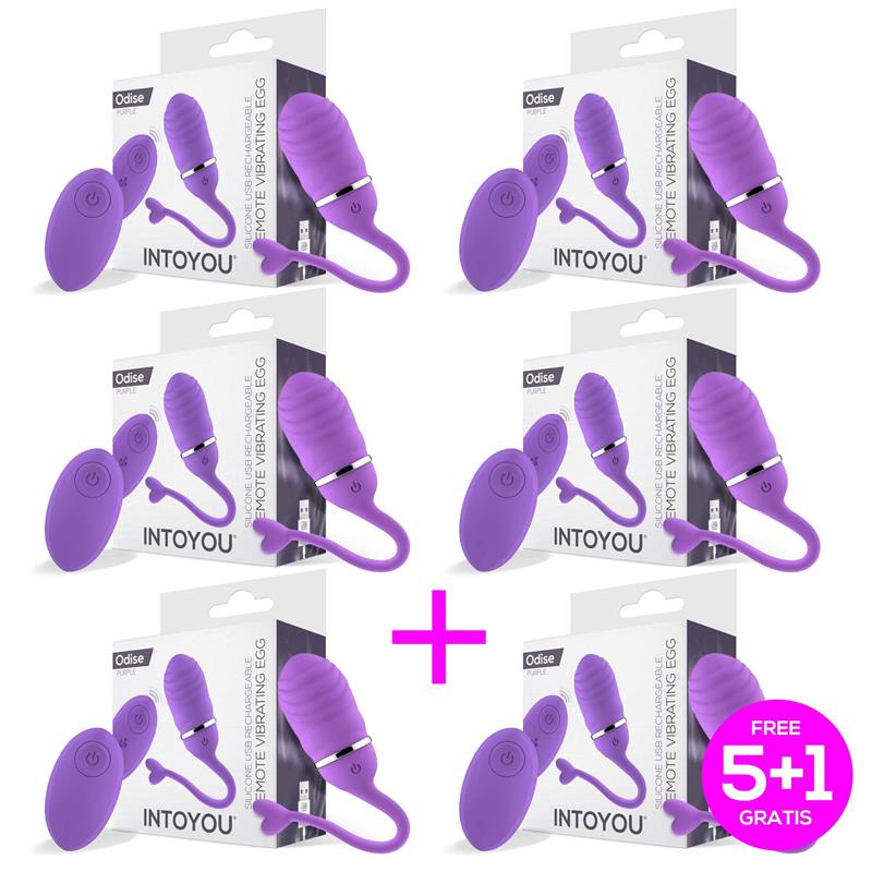 Pack 5+1 Odise Remote Vibrating Egg USB Purple - UABDSM
