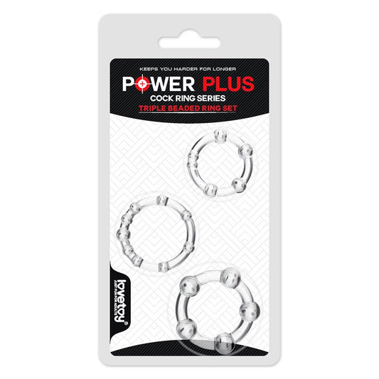 Pack of 3 Penis Ring Power Plus Triple Clear Pack of 3 Penis Ring Power Plus Triple Clear - UABDSM