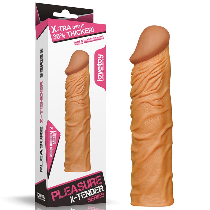 Penis Sleeve Add 2 Pleasure X Tender Brown - UABDSM