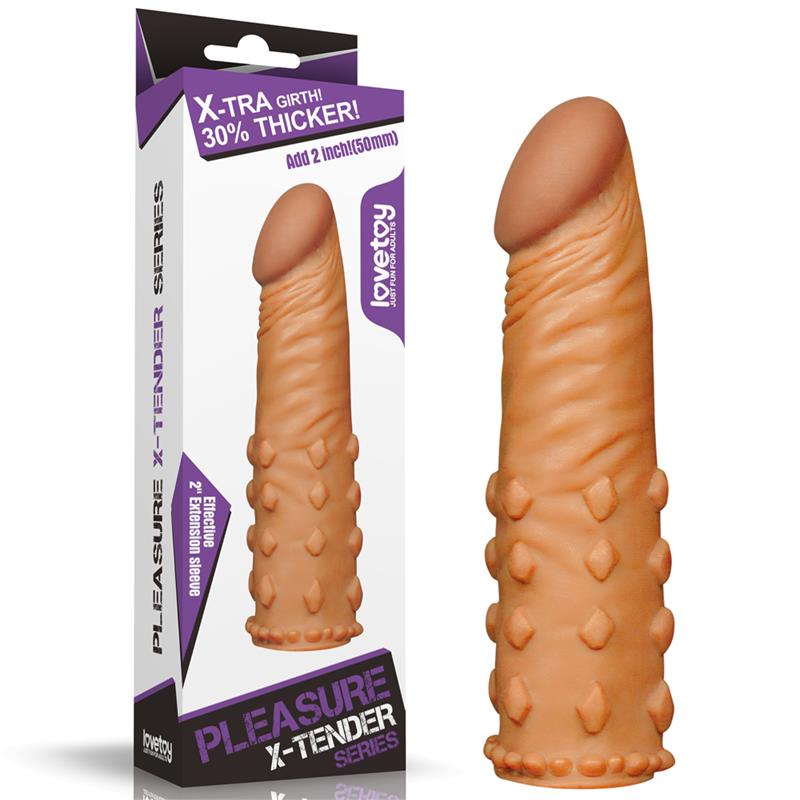 Penis Sleeve Add 2 Pleasure X Tender Brown - UABDSM
