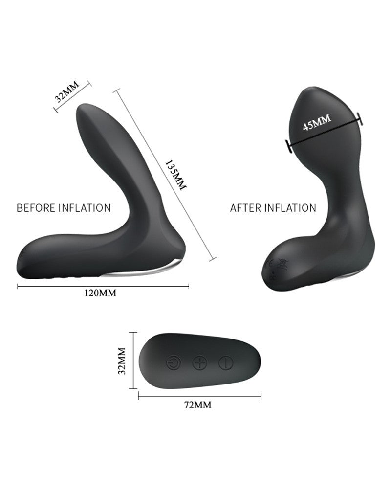 Pretty Love - Nasreddin - Anal Stimulator With Remote Control - Black - UABDSM