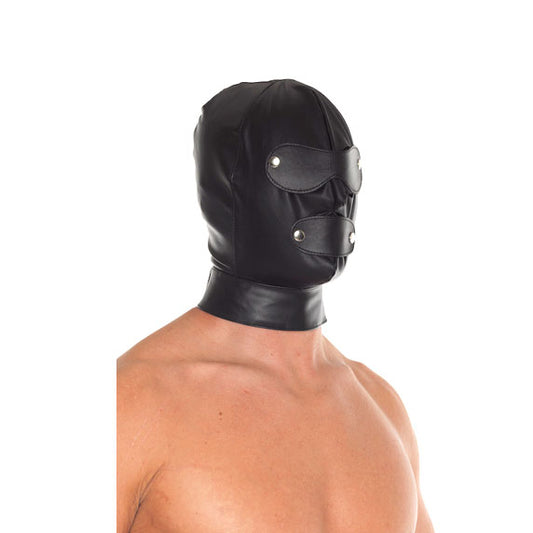 Leather Full Face Mask With Detachable Blinkers Leather Full Face Mask With Detachable Blinkers - UABDSM