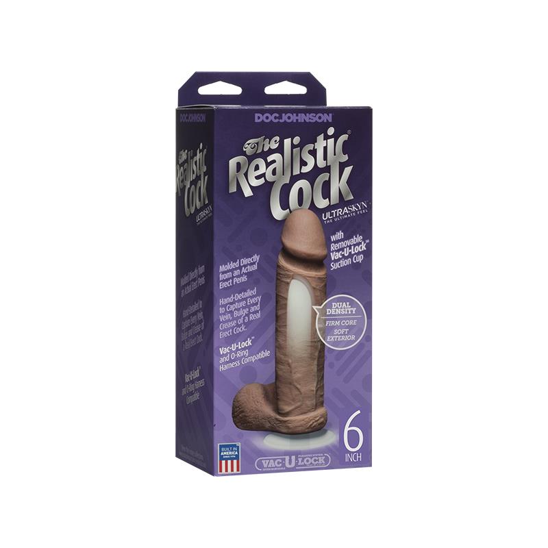 Realistic Dildo Double Density 6 Brown - UABDSM