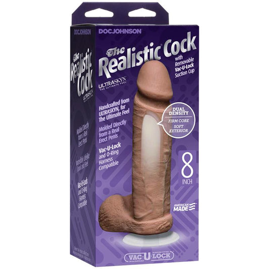 Realistic Dildo Dual Density 8 Caramel - UABDSM