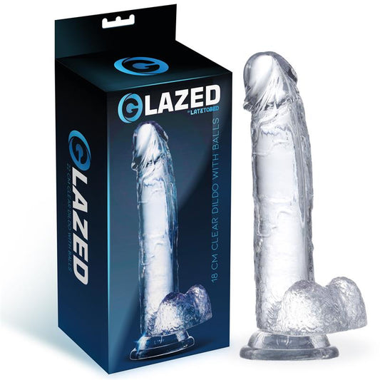Realistic Dildo with Testicles Crystal Material 18 cm Realistic Dildo with Testicles Crystal Material 18 cm - UABDSM