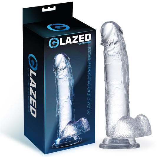 Realistic Dildo with Testicles Crystal Material 20 cm Realistic Dildo with Testicles Crystal Material 20 cm - UABDSM