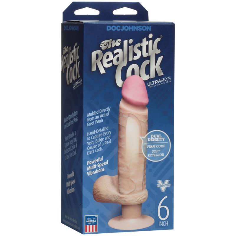 Realistic Dual Density Dildo with Vibration Vainilla - UABDSM