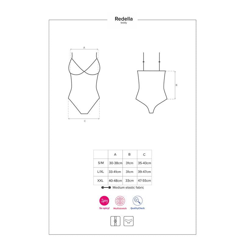 Redella Crotchless Teddy Black - UABDSM