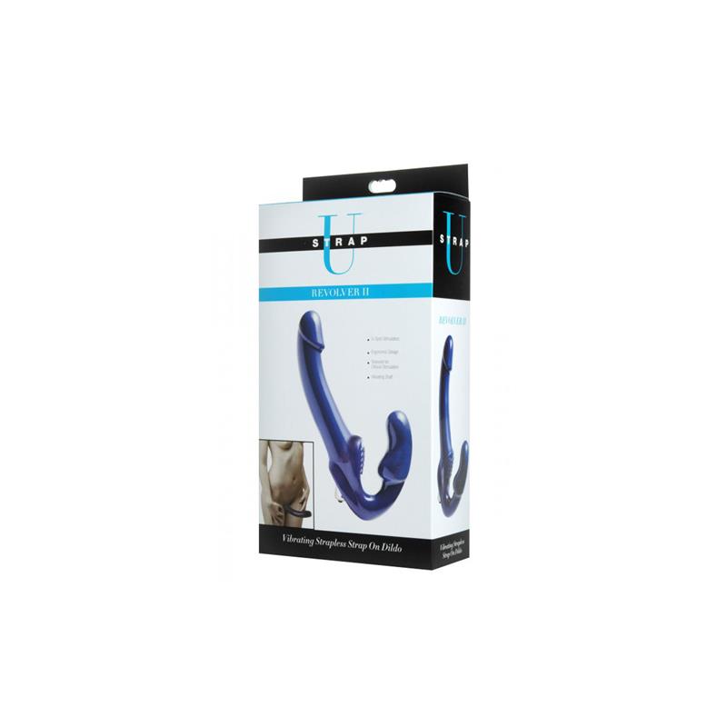 Revolver II Vibrating Strapless Strap On Dildo Blue - UABDSM
