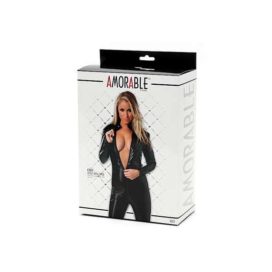Rimba Amorable Catsuit with Zipper Black - UABDSM