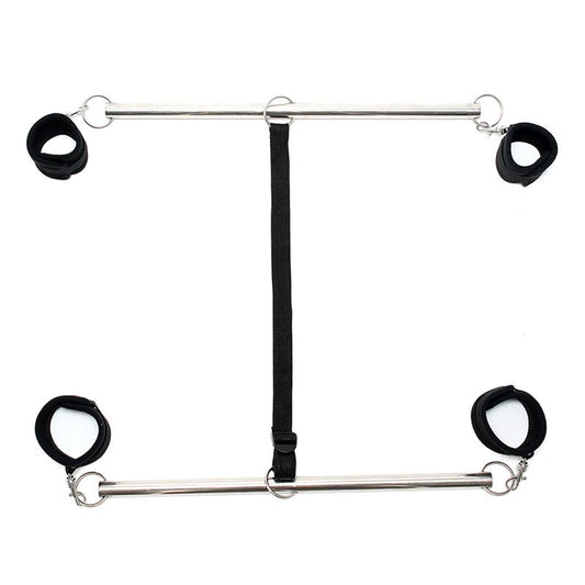 Double Spreader Bar with Cuffs Adjustable Black - UABDSM