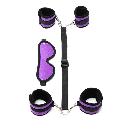 Hand to Ankle Cuffs with Mask Adjustable Purple Hand to Ankle Cuffs with Mask Adjustable Purple - UABDSM
