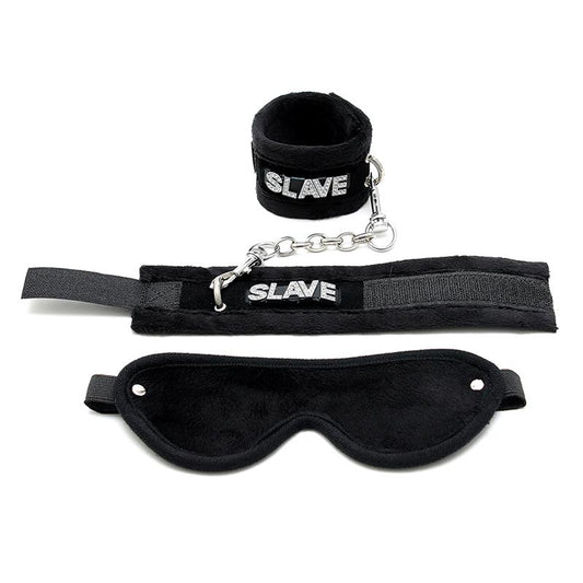 Rimba Bondage Play Handcuffs and Eyemask Black - UABDSM