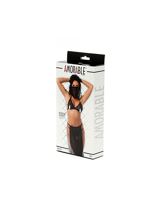 Amorable By Rimba - Belly Dancer Set (4 Pieces) - One Size - Black - UABDSM