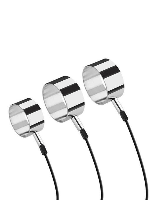 Rimba Electro Set Aluminum Cock Rings 3 Sizes Uni-polar - UABDSM