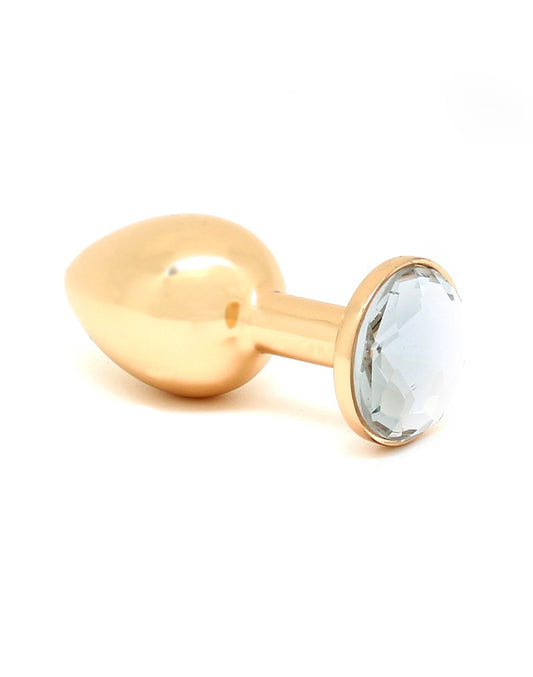 Rimba - GOLD Butt Plug SMALL With Cristal (unisex) Rimba - GOLD Butt Plug SMALL With Cristal (unisex) - UABDSM