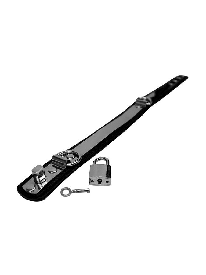 Rimba - Leather Collar 3 Cm. Wide With Metal And Padlock - UABDSM