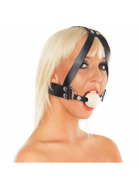 Rimba - Gag With Wooden Ball And Headstrap Rimba - Gag With Wooden Ball And Headstrap - UABDSM